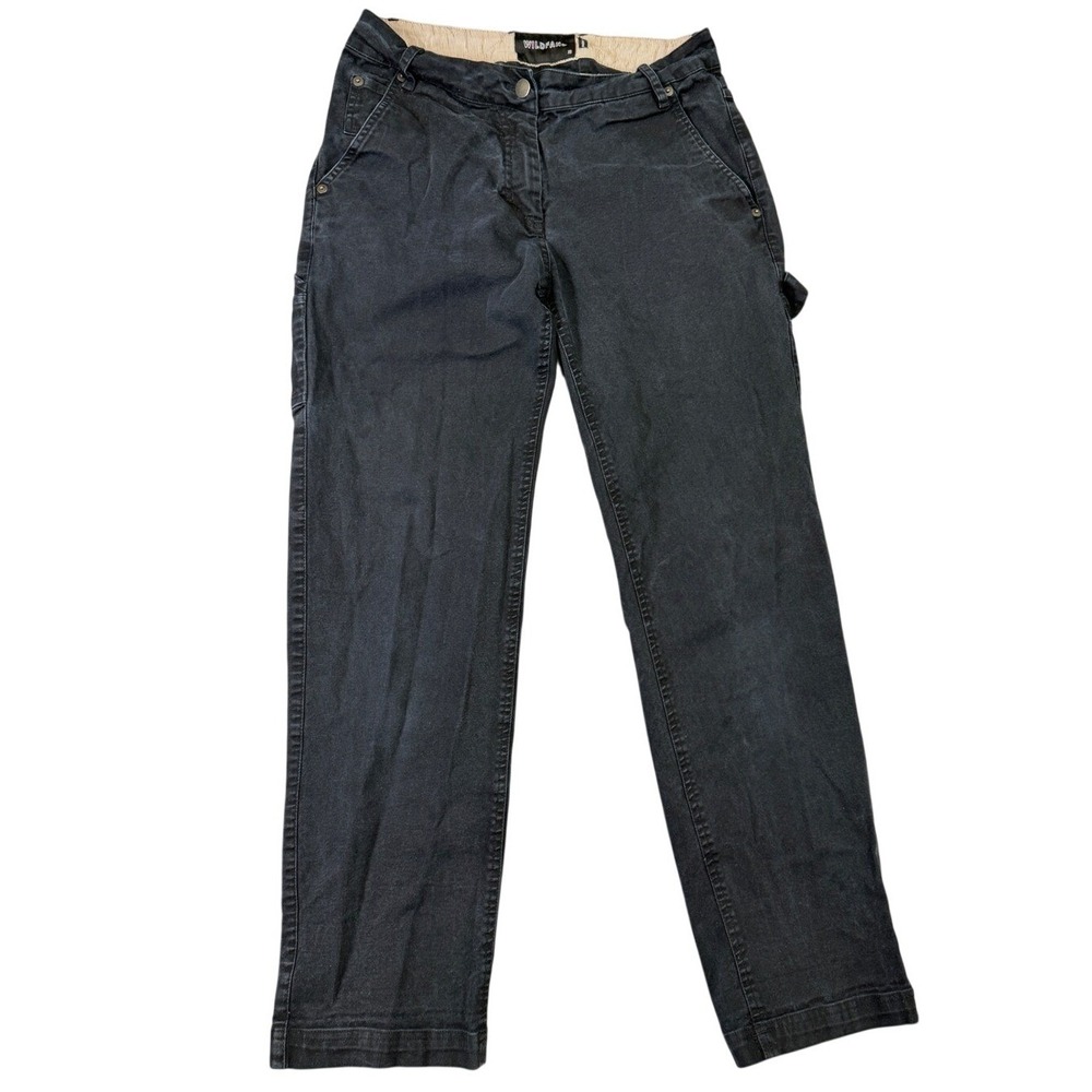 Wildfang Men's Black Carpenter Pants XS Cinch Back Workwear Straight Leg